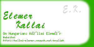 elemer kallai business card